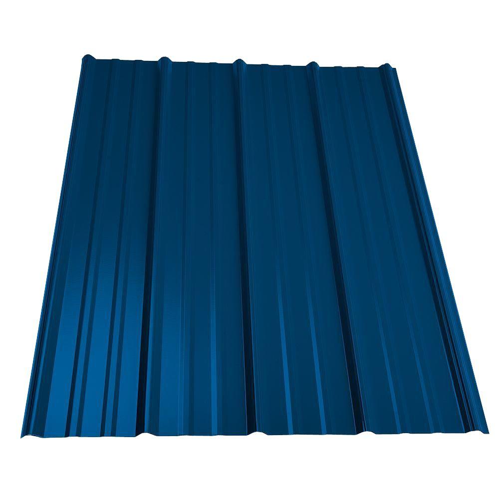 5 ft. Classic Rib Steel Roof Panel in Ocean Blue